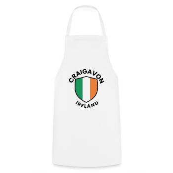 Flag motif of Ireland on shield - Cooking Apron - white - Front - AI Model Male 185 dark (185cm)