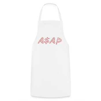 ASAP Neon Sketch Rot - Kochschürze - Weiß - Vorne - AI Model Male 185 dark (185cm)