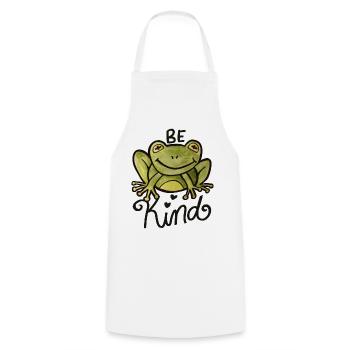 Be Kind Frog Watercolor Design - Cooking Apron - white - Front - AI Model Male 185 dark (185cm)