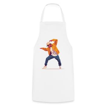Breakdance Pose Tänzer Person Style Tanzen Motiv - Kochschürze - Weiß - Vorne - AI Model Male 185 dark (185cm)
