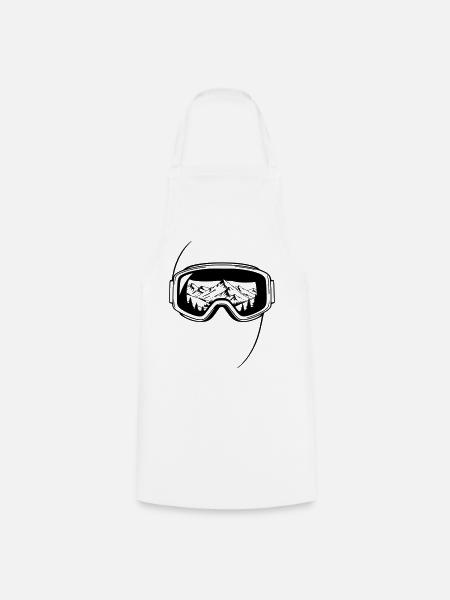 Gipfelblick Skibrille Grafik - Kochschürze - Weiß