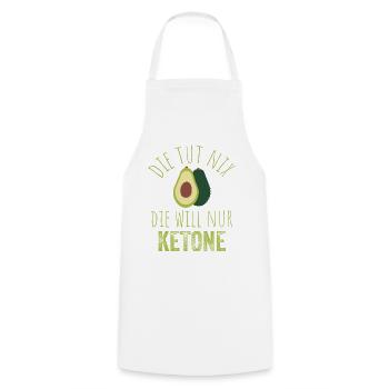 Avocado Keto Saying Tea - Cooking Apron - white - Front - AI Model Male 185 dark (185cm)