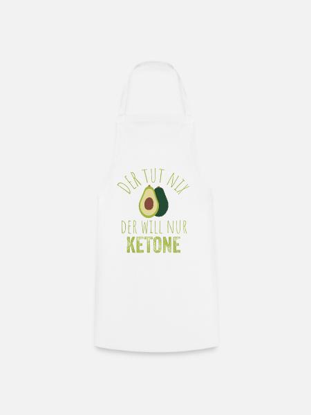 Avocado Keto Spruchbild - Kochschürze - Weiß