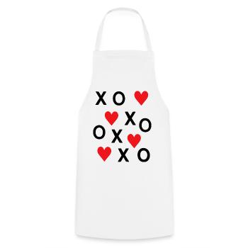 Cute Red Hearts Love Minimal Valentine Design - Cooking Apron - white - Front - AI Model Male 185 dark (185cm)