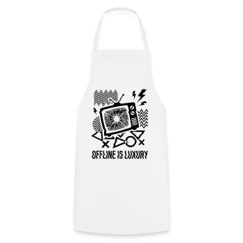 Offline Is Luxury Glitch TV - Kochschürze - Weiß - Vorne - AI Model Male 185 dark (185cm)