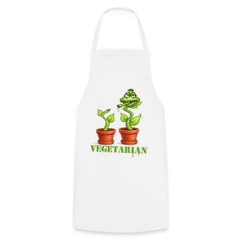 Vegetarische Fleischfressende Pflanze Cartoon - Kochschürze - Weiß - Vorne - AI Model Male 185 dark (185cm)