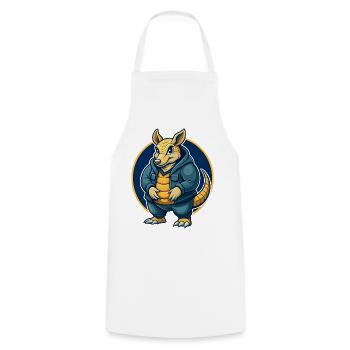 Armadillo Kawaii Mascotte Cartoon Clipart Logo Badge - Tablier de cuisine - blanc - Devant - AI Model Male 185 dark (185cm)