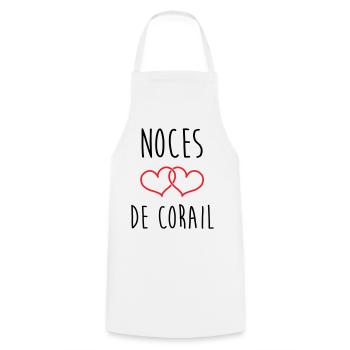 Noces de Corail 11 ans de mariage - Tablier de cuisine - blanc - Devant - AI Model Male 185 dark (185cm)