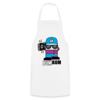BoomBox Buddy Retro Tee - Cooking Apron - white - Front - AI Model Male 185 dark (185cm)