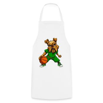 Yorkie Terrier Basketball - Kochschürze - Weiß - Vorne - AI Model Male 185 dark (185cm)