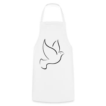 bird dove Taube Vogel peace - Kochschürze - Weiß - Vorne - AI Model Male 185 dark (185cm)