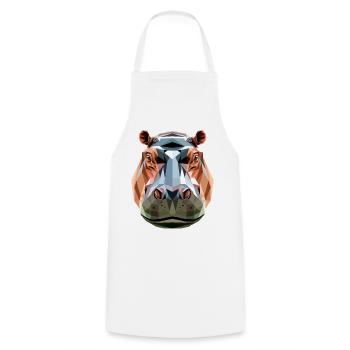 Nilpferd Flusspferd Mama Hippopotamus Cooles Hippo - Cooking Apron - white - Front - AI Model Male 185 dark (185cm)