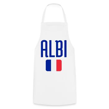 Albi France Flag Emblem - Cooking Apron - white - Front - AI Model Male 185 dark (185cm)