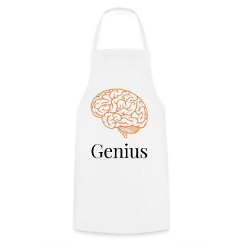 Cerveau en tracés orange - Tablier de cuisine - blanc - Devant - AI Model Male 185 dark (185cm)