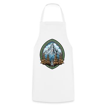 Mountain forest in the mountain arc - Cooking Apron - white - Front - AI Model Male 185 dark (185cm)