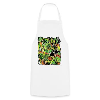 Permaculture Gardener - Cooking Apron - white - Front - AI Model Male 185 dark (185cm)