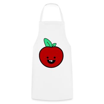 Fröhlicher Apfel  - Kochschürze - Weiß - Vorne - AI Model Male 185 dark (185cm)