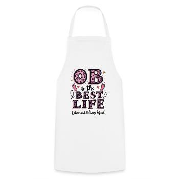 Pink Leopard Best Life Infirmière obstétricienne à Krankenschwester - Tablier de cuisine - blanc - Devant - AI Model Male 185 dark (185cm)