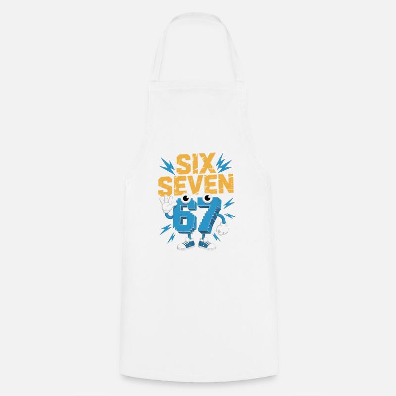 Number Hero 67 in Comic Style - Cooking Apron - white
