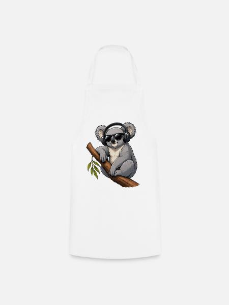 Cooler Koala mit Kopfhörern und Sonnenbrille - Kochschürze - Weiß