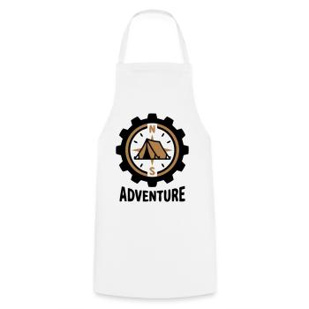 Abenteuer Kompass Zelt Camping Wandergruppe - Kochschürze - Weiß - Vorne - AI Model Male 185 dark (185cm)
