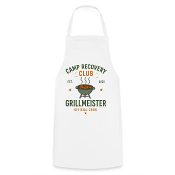 Grillmeister – Camp Recovery Club Crew - Kochschürze - Weiß - Vorne - AI Model Male 185 dark (185cm)