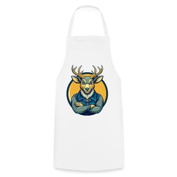 Deer Kawaii Mascot Cartoon Character Clipart Logo - Cooking Apron - white - Front - AI Model Male 185 dark (185cm)