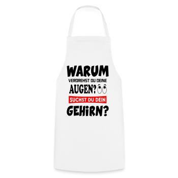 Suchst du Dein Gehirn Lustiger Spruch Sprüche - Kochschürze - Weiß - Vorne - AI Model Male 185 dark (185cm)