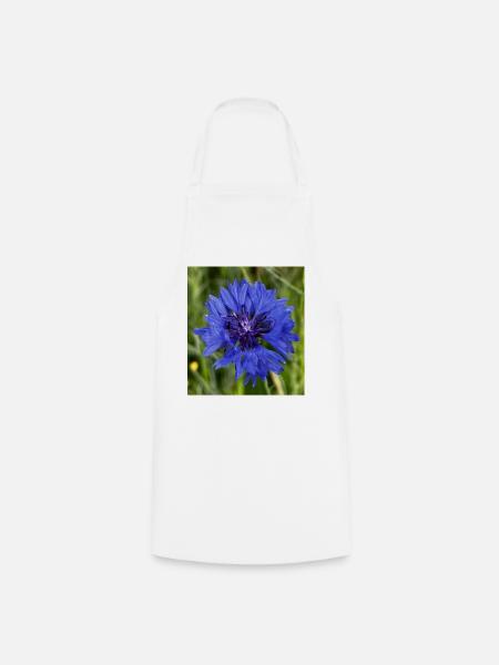 Blaue Kornblume Nahaufnahme - Kochschürze - Weiß
