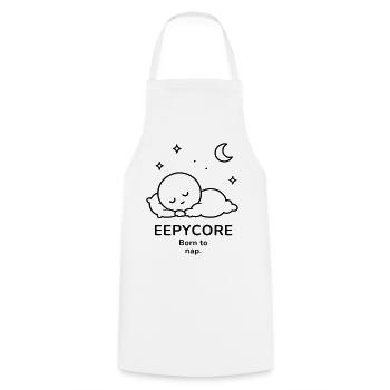 Eepycore – Born to Nap | Cozy Sleep Mood - Kochschürze - Weiß - Vorne - AI Model Male 185 dark (185cm)