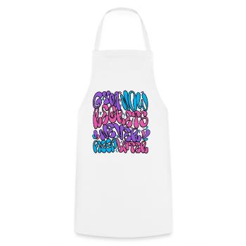 Neon Psychedelic Bubble Typography - Cooking Apron - white - Front - AI Model Male 185 dark (185cm)