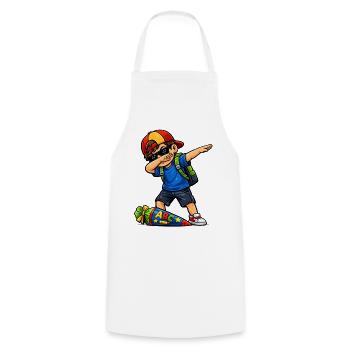 Dabbing ABC Sagittarius (brunette) - Cooking Apron - white - Front - AI Model Male 185 dark (185cm)