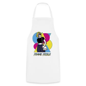 Femme Fatale Pop Art - Kochschürze - Weiß - Vorne - AI Model Male 185 dark (185cm)