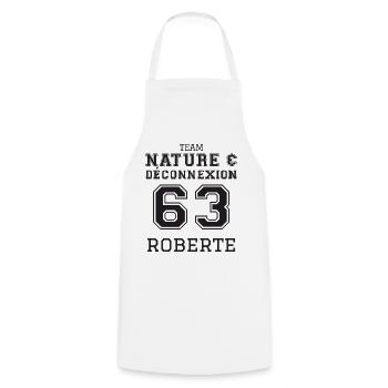 Team Nature Et Déconnexion 63 Roberte T-Shirt C... - Cooking Apron - white - Front - AI Model Male 185 dark (185cm)