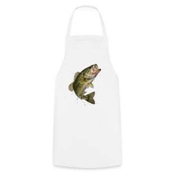 Bass in dynamic jump - Cooking Apron - white - Front - AI Model Male 185 dark (185cm)