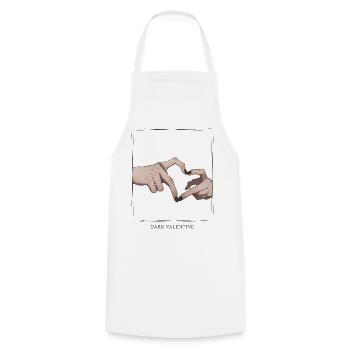 Dark Valentine's Heart Hands - Cooking Apron - white - Front - AI Model Male 185 dark (185cm)