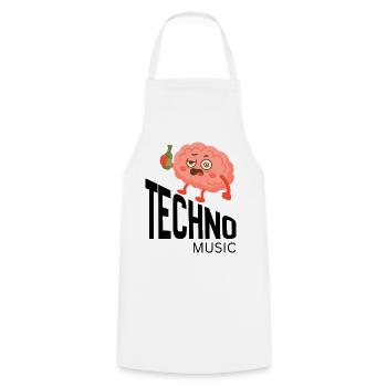 Cerveau Éméché Hourra - Tablier de cuisine - blanc - Devant - AI Model Male 185 dark (185cm)