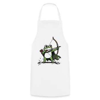 Frog Archer Archery Sport - Cooking Apron - white - Front - AI Model Male 185 dark (185cm)