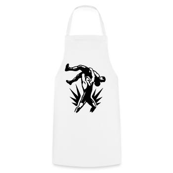 Wrestling Ringer Wurf Symbol Schwarz - Kochschürze - Weiß - Vorne - AI Model Male 185 dark (185cm)