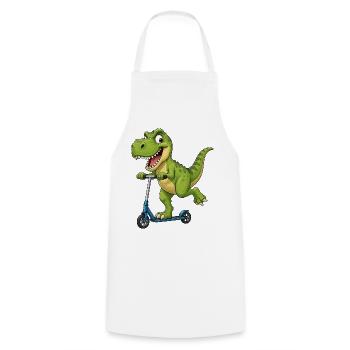 Süßer T-Rex auf Roller Cartoon Freund - Kochschürze - Weiß - Vorne - AI Model Male 185 dark (185cm)