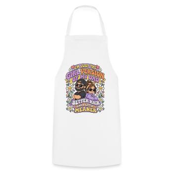 Mädchenversion von meinem Vater süßer Chibi-Vater - Kochschürze - Weiß - Vorne - AI Model Male 185 dark (185cm)