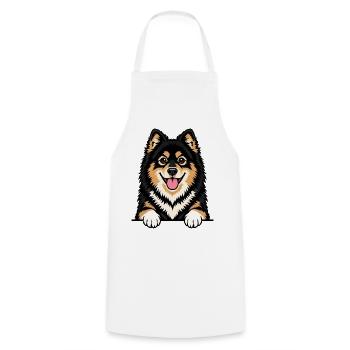Finnischer Lapphund - Kochschürze - Weiß - Vorne - AI Model Male 185 dark (185cm)