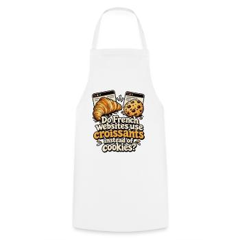 Croissants statt Cookies Parodie - Kochschürze - Weiß - Vorne - AI Model Male 185 dark (185cm)