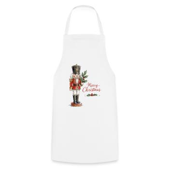 Aquarell Weihnachtsnussknacker - Kochschürze - Weiß - Vorne - AI Model Male 185 dark (185cm)