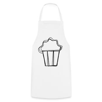 Popcorn handgezeichnet - Kochschürze - Weiß - Vorne - AI Model Male 185 dark (185cm)