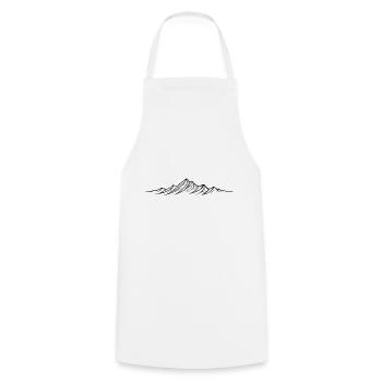 Gebirge - mountain range design - Kochschürze - Weiß - Vorne - AI Model Male 185 dark (185cm)