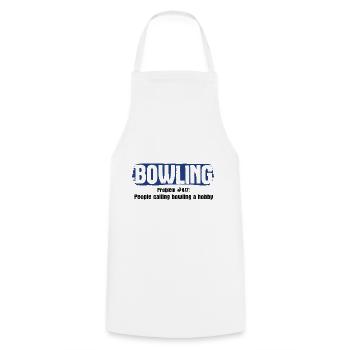Bowling - Kochschürze - Weiß - Vorne - AI Model Male 185 dark (185cm)