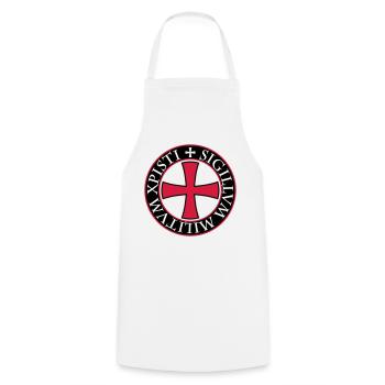 27 Tempelritter Templer Kreuz Spruch Mittelalter - Kochschürze - Weiß - Vorne - AI Model Male 185 dark (185cm)