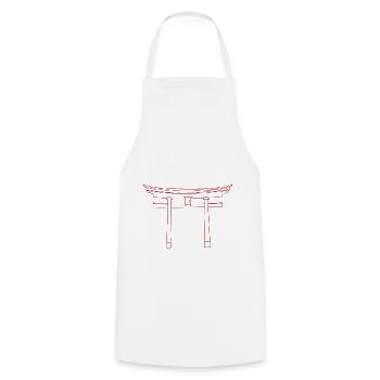 Torii Japonais rouge - Tablier de cuisine - blanc - Devant - AI Model Male 185 dark (185cm)