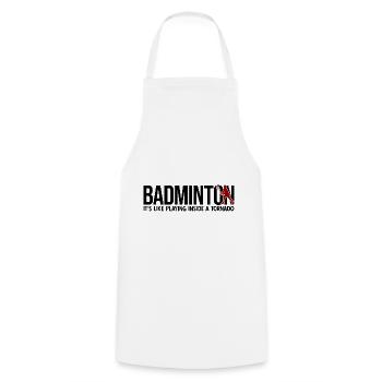 Badminton - Kochschürze - Weiß - Vorne - AI Model Male 185 dark (185cm)